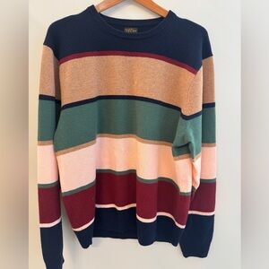 J. Crew Men's Colorblock Crewneck Cashmere Sweater XL